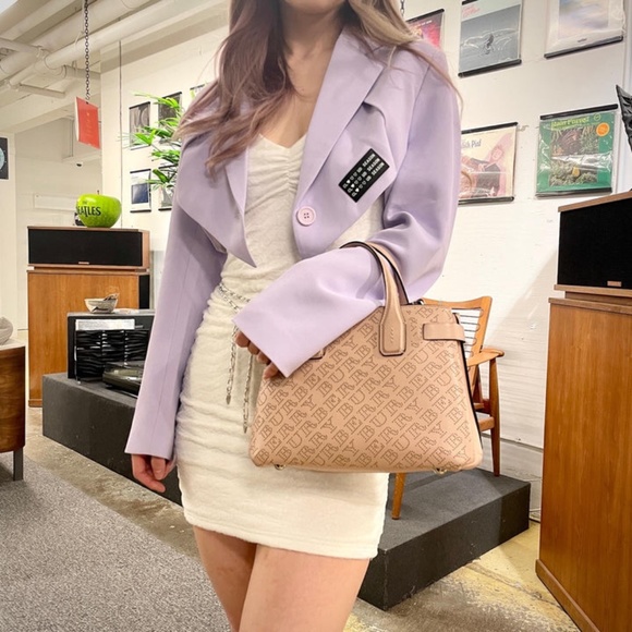 Burberry Calfskin Banner Tote - Picture 2 of 15